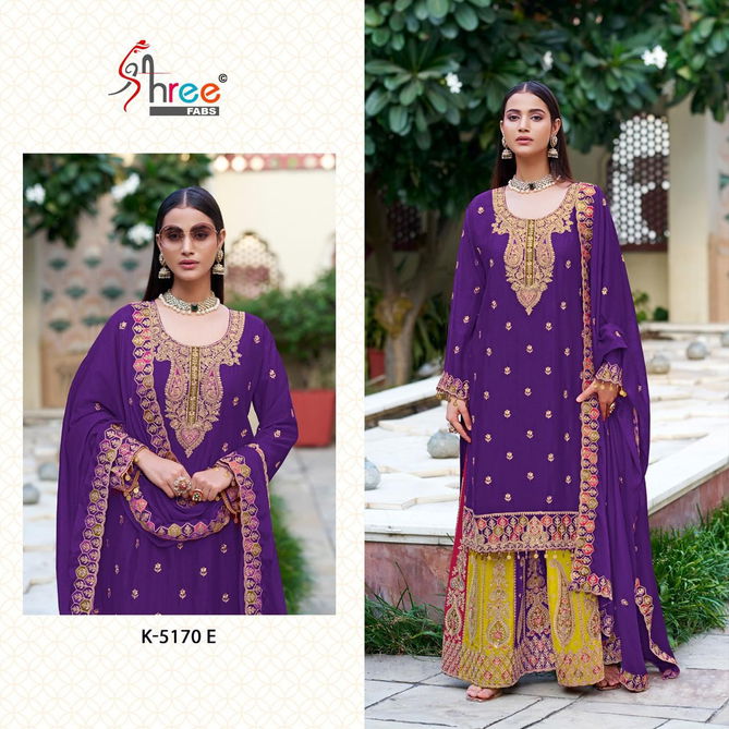 K 5170 By Shree Fabs Chinon Embroidery Salwar Suits Suppliers In India